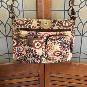 Relic Boho Floral Canvas Crossbody Bag Adjustable Strap